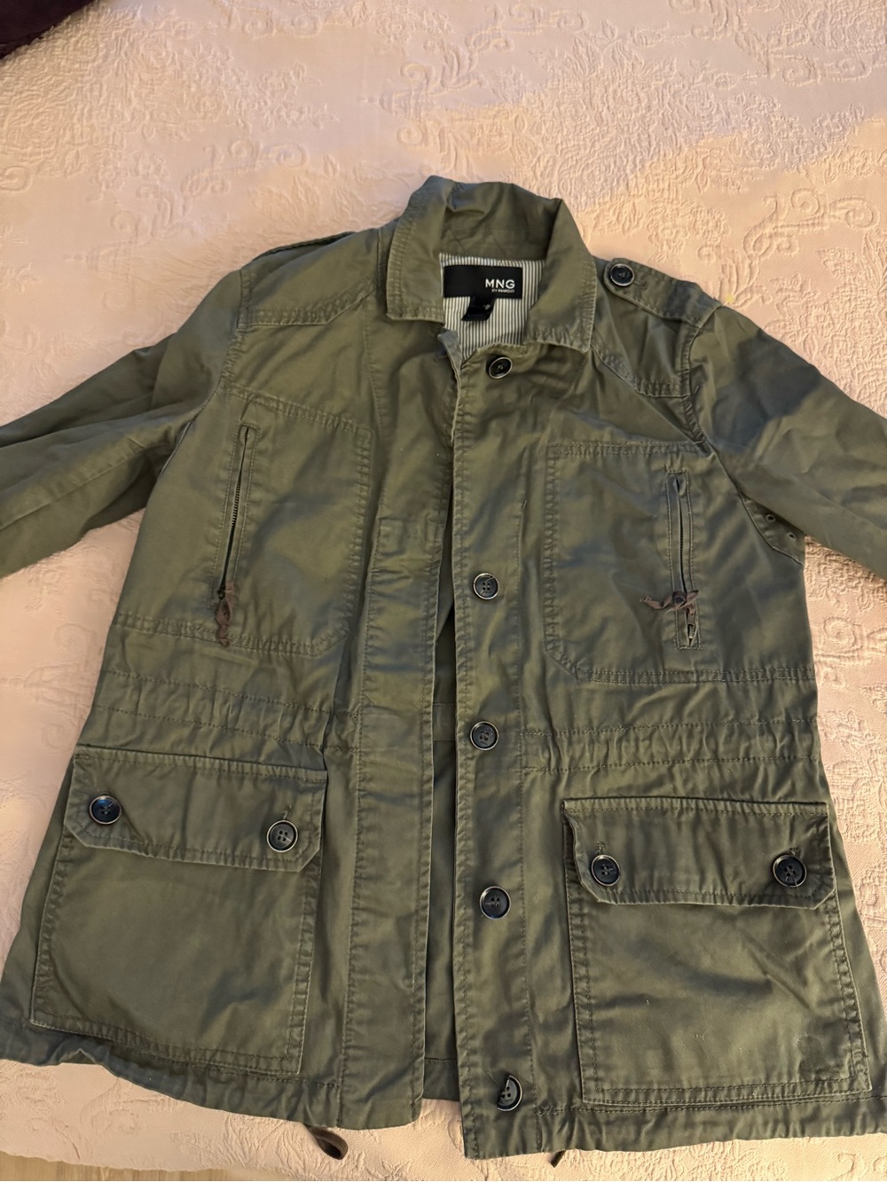 Mango Olive Utility Jacket